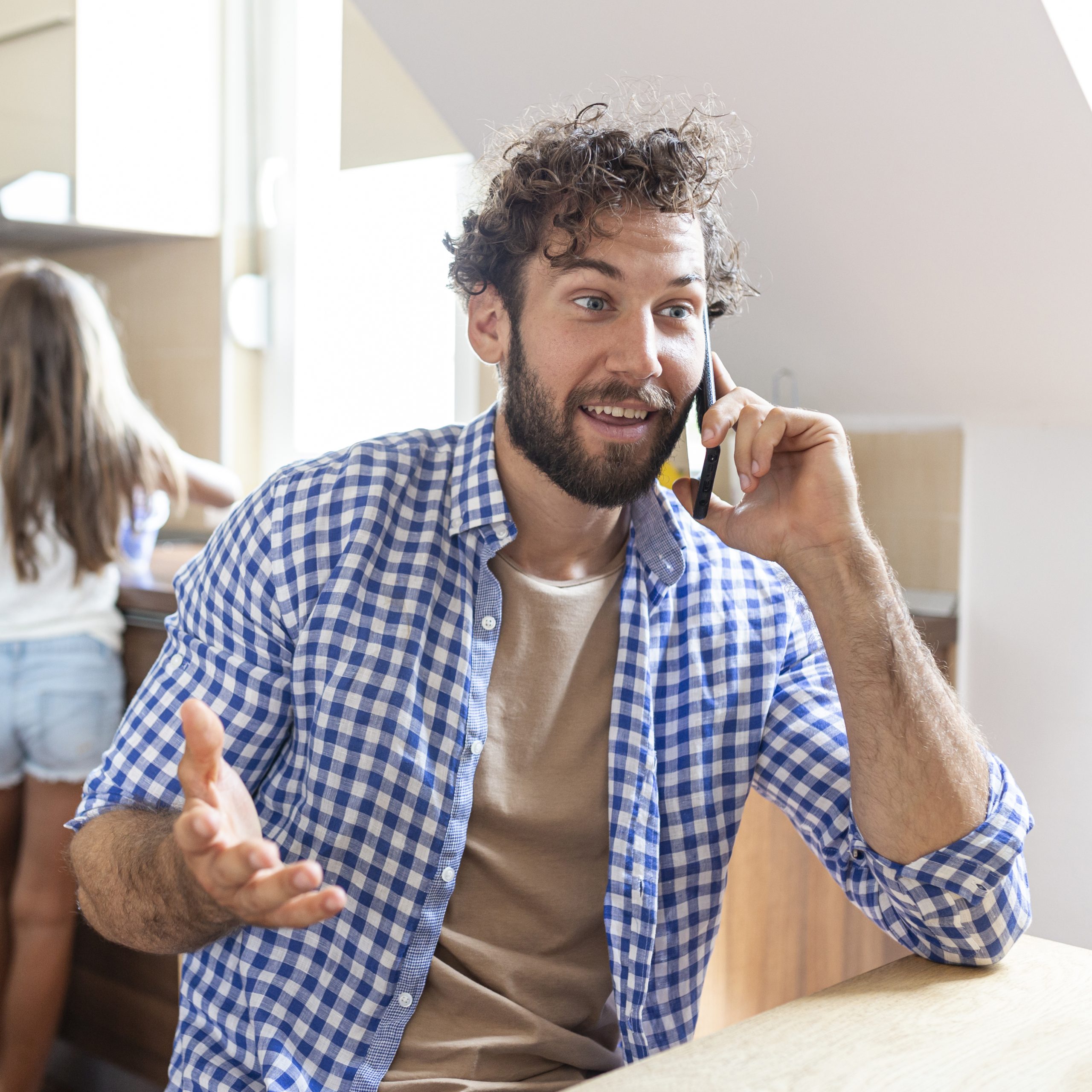 medium shot man talking phone